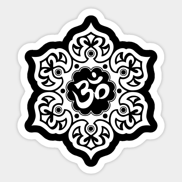 White Lotus Flower Yoga Om Sticker by jeffbartels